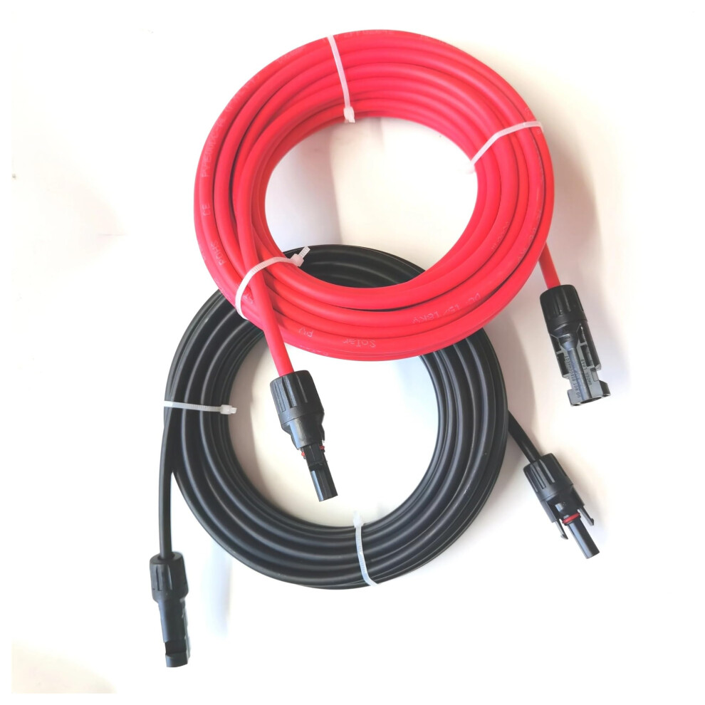 Solar Panel Extension Cable 12Awg 6M With Preassembled Mc4 Connectors For Panels And Inverters 9113335293816