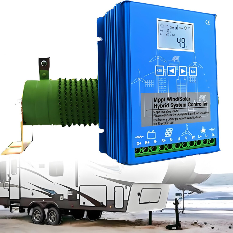 Mppt Hybrid Wind Solar Charge Controller 12V 24V 48V Off Grid Dual Output Lcd Display 15000W 9070919371592