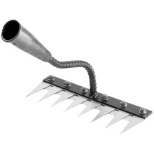 Heavy Duty Steel Garden Rake Head for Efficient Soil Cultivation Landscaping EightTooth 31x9.5x26.7 cm