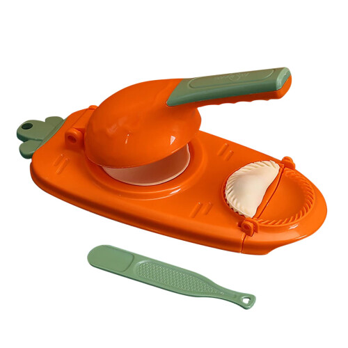 2 in 1 Dumpling Maker and Dough Press for Precise Molding, Pierogi and Pastry Making Tool, Orange