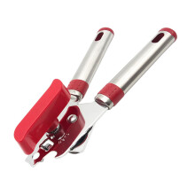 Heavy Duty Stainless Steel Can Opener with Ergonomic Non Slip Handle and Multipurpose Bottle Opener