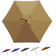 10ft Patio Umbrella Replacement Canopy Khaki UVResistant Outdoor Cover for Garden and Beach