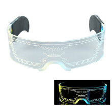 Multi-Color LED Sunglasses, Futuristic LED Glasses for Costume Parties, Acrylic Glow-in-the-Dark Glasses with Comfortable To Wear Design, Flash Mode