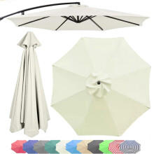10ft 8Rib Patio Umbrella Canopy Replacement UV and Fade Resistant Outdoor Market Cover Beige
