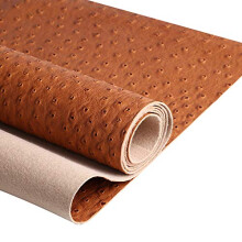 Tan Ostrich Pattern Faux Leather Upholstery Fabric 54in Waterproof Marine Vinyl for DIY Crafts
