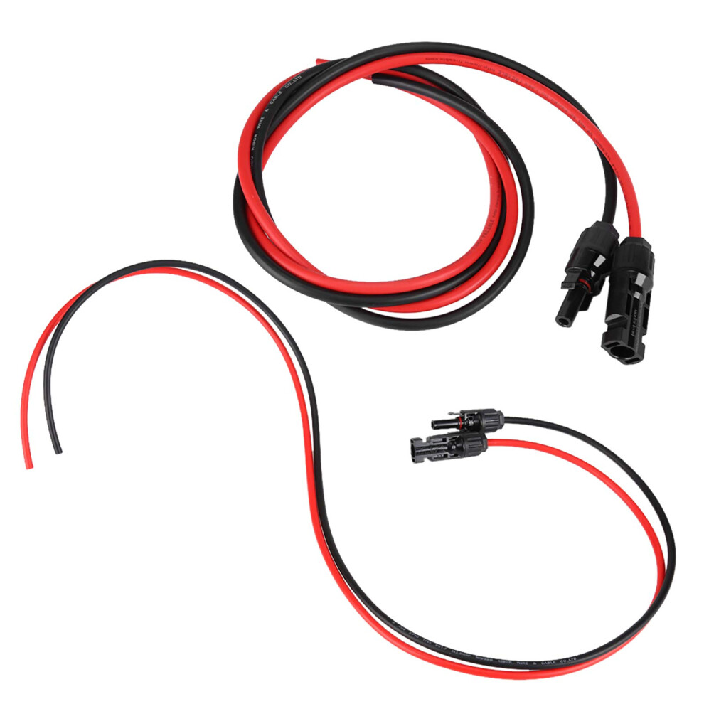 Solar Panel Extension Cable 10Awg 3.5Ft Red Black Copper Wire With Mc4 Connectors Ip67 Weatherproof 9044945406146