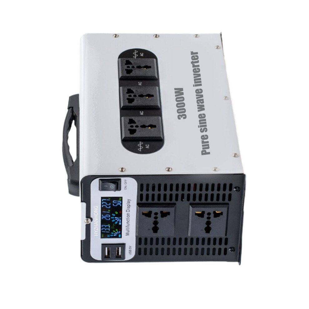 3000W Pure Sine Wave Power Inverter 12V72v Dc To 110V/220V Ac With Lcd For Home Rv Solar 9113335294554