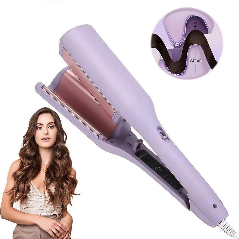 32mm Beach Waves Curling Iron,Ceramic Tourmaline Hair Waver with Fast HeatUp and Adjustable Temperature