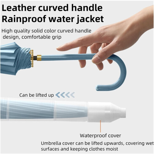 Large Windproof Golf Umbrella with Double Canopy, Automatic Open, Waterproof SPF50+ Protection 1