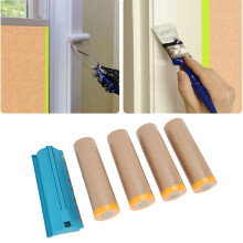 Pre Taped Masking Paper Roll with Dispenser for Spray Painting