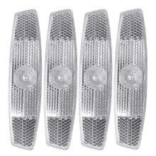 4pcs Bike Wheel Reflectors White Bicycle Spoke Safety Strips Night Visibility