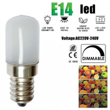E14 85-265V 2W(A)3000K (warmes Weiß) LED-Kühlschrank-Gefrierlicht T18S-206 kleine Glühbirne E14-Schraube