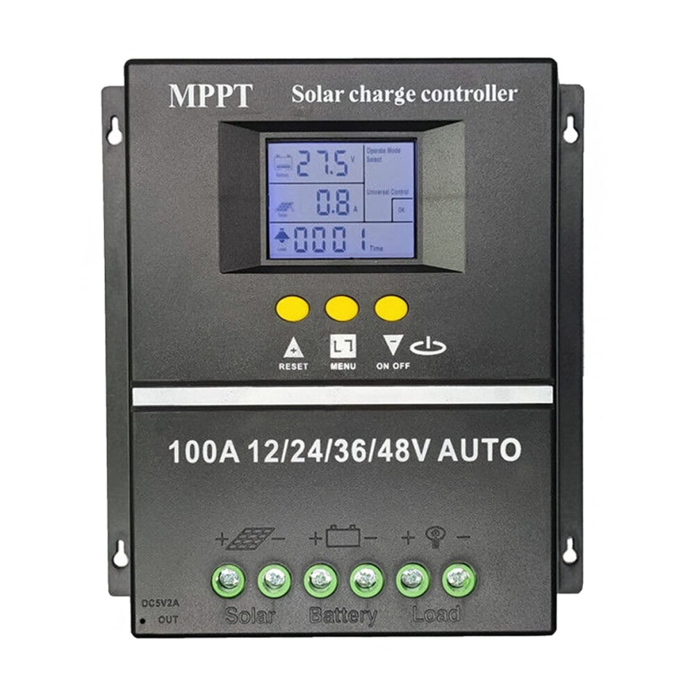 100A Mppt Solar Charge Controller With Lcd Dual Usb, Auto Voltage Detect 12V48v Off Grid 9113335295117
