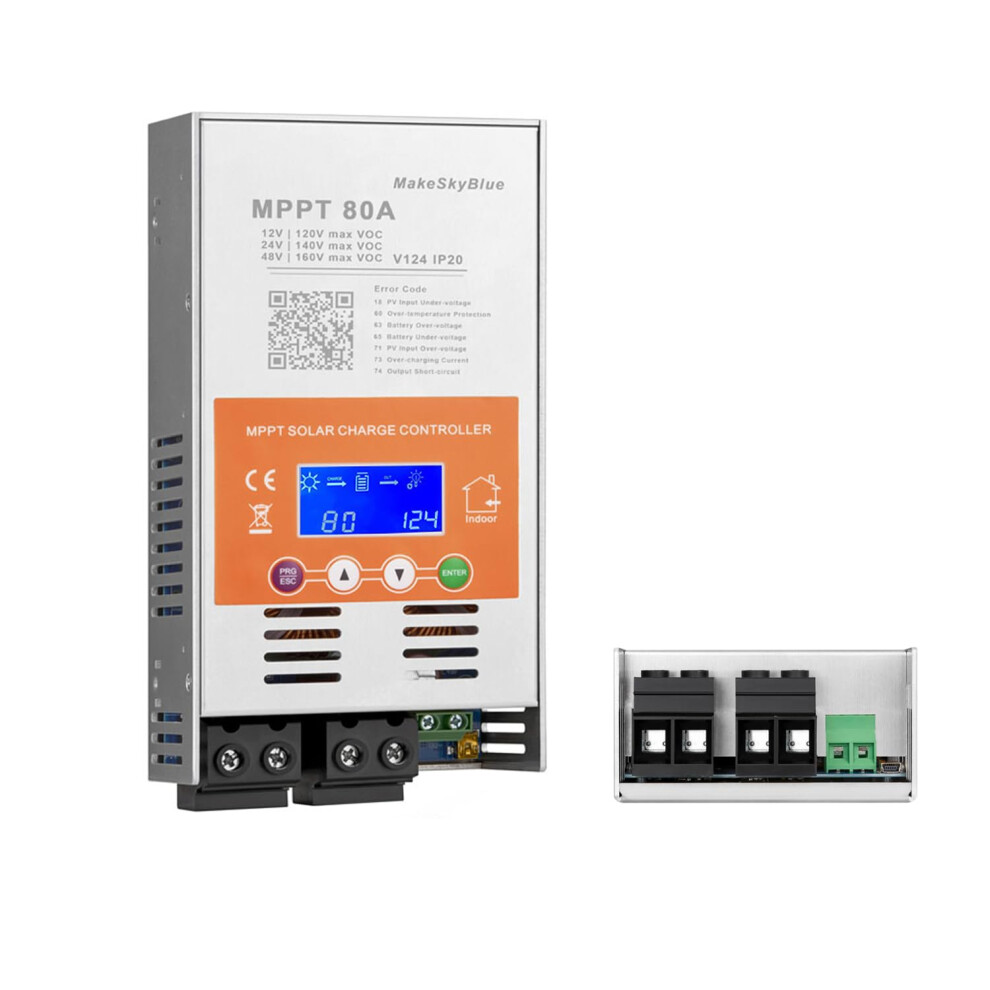 80A Mppt Solar Charge Controller 12V 24V 48V With Lcd Display For Lithium And Leadacid Batteries Ref: 4124 9113335295339
