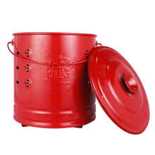 Burn Barrel with Lid for Yard Waste, Durable Metal Outdoor Fire Pit Incinerator, Bright Red Finish