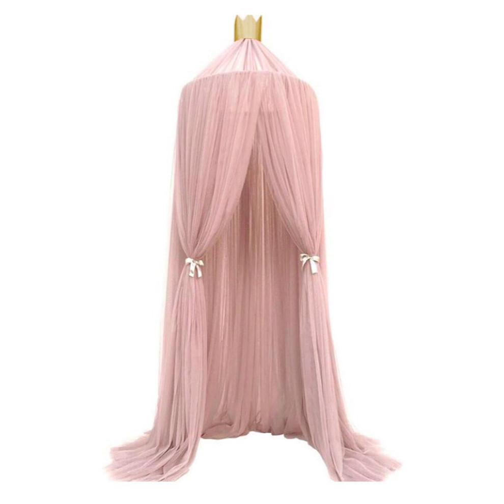Baby Crib Canopy Mosquito Net, Breathable Mesh With Hooks For Infant Nursery Protection Pink