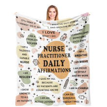 Nurse Practitioner Gifts Blanket 50x60 Soft Lightweight Throw with Inspirational Affirmations Yellow