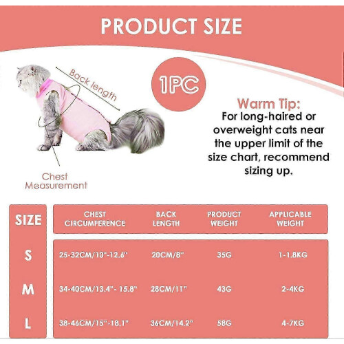 Kat-genopretningsdragt efter operation Heldragt til katte, Anti-Lick Pet Vest til 1