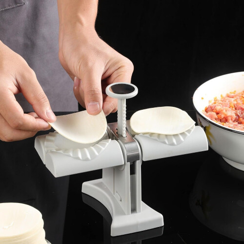 Automatic Dumpling Maker Tool with ABS Press Mold for Easy Kneading, Compact Household Design, White 1