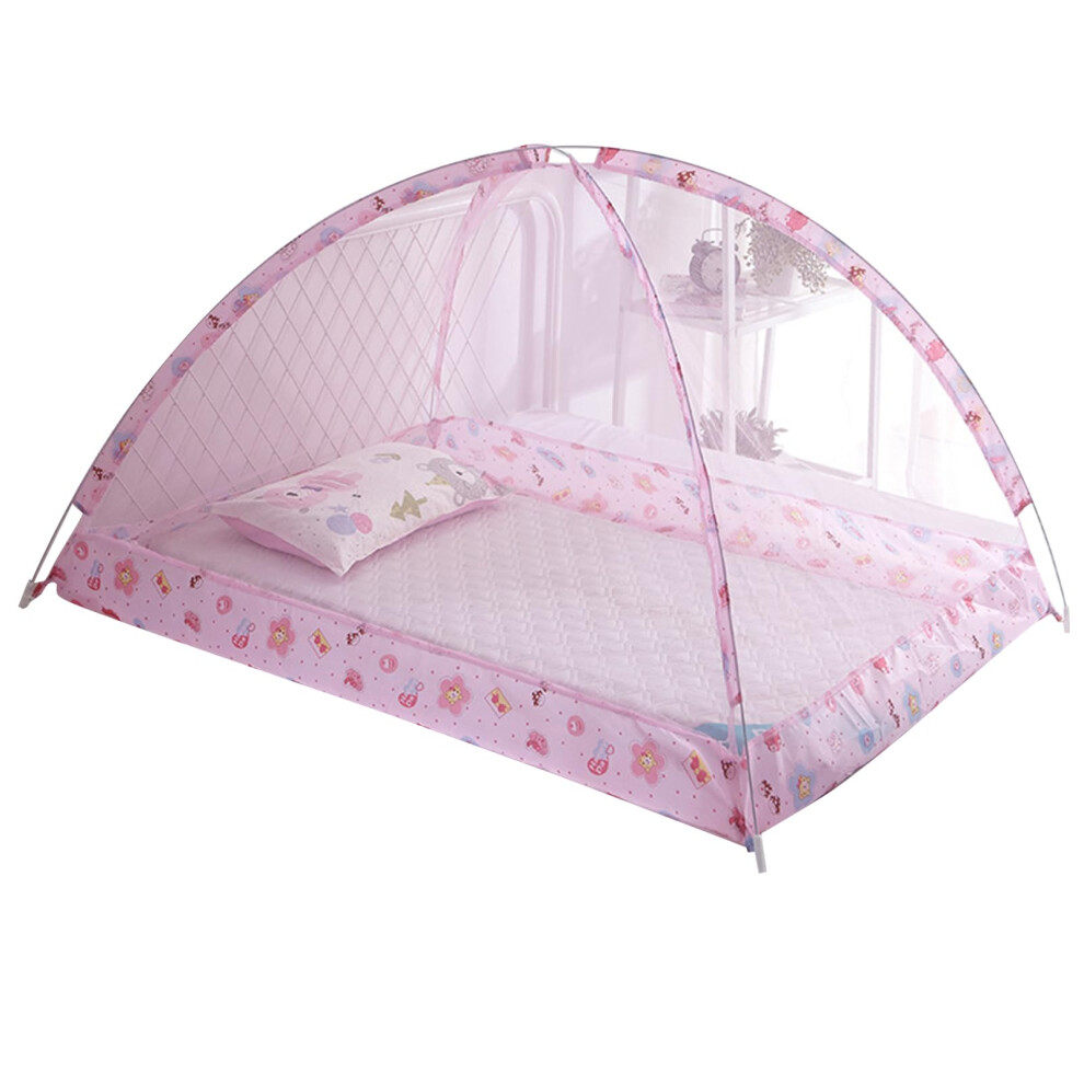 Baby Crib Mosquito Net Tent With Breathable Mesh, Foldable Bottomless Design For Travel Camping Pink
