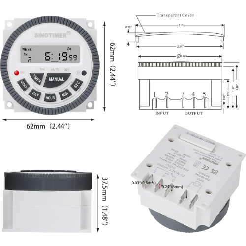 12V Digital Timer Switch with Battery Backup, 7 Day Programmable Relay for DC Solar and Lights 1