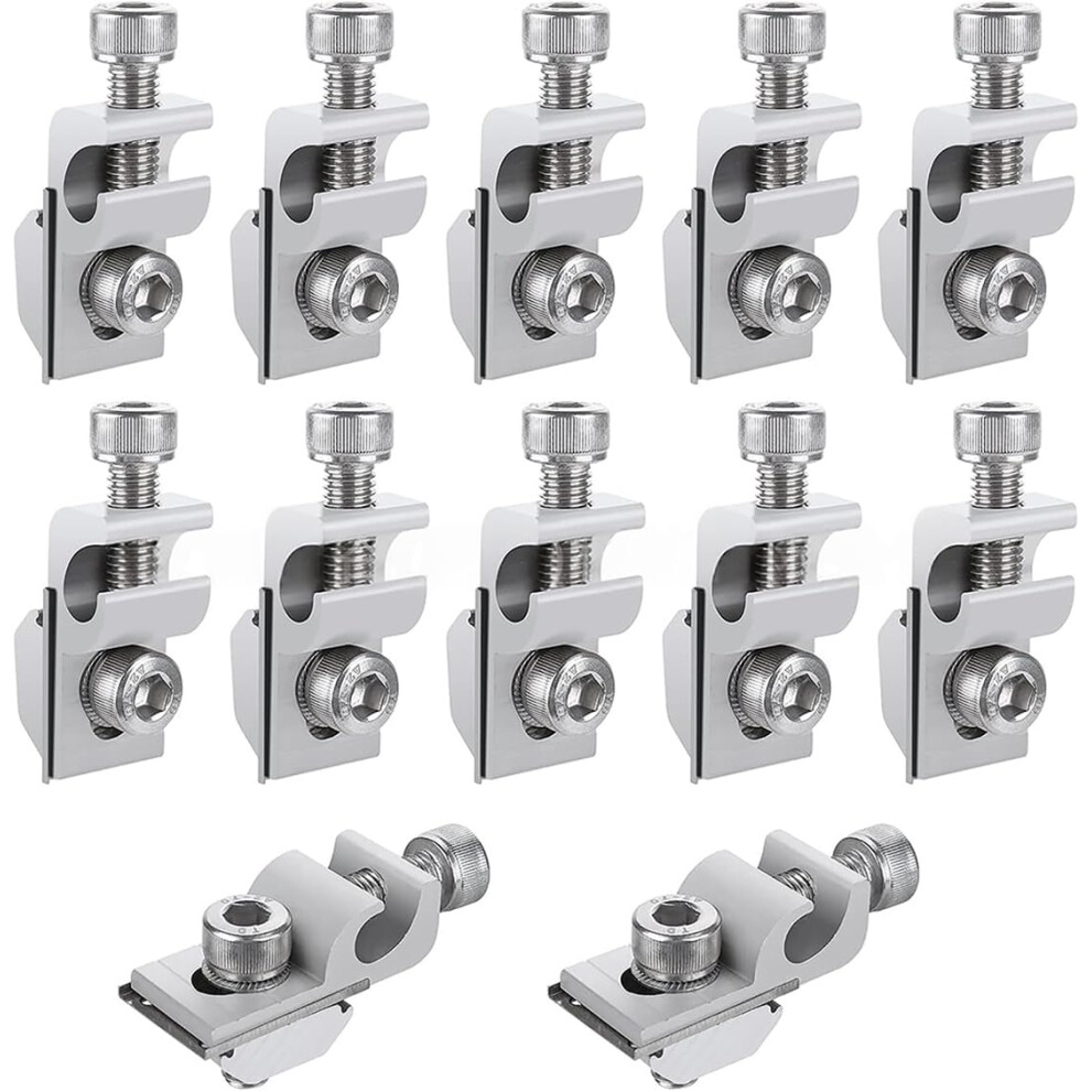 Solar Panel Grounding Lug Set 10Pcs Anodised Aluminium Pv Earth Terminal For Universal Rail 9070919374418