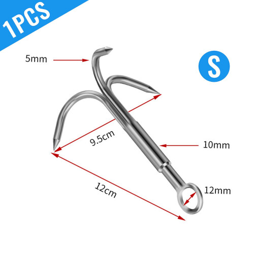 Grappling Hook 3Claw Climbing Hook Stainless Steel Grapnel Hook Small/Large Size