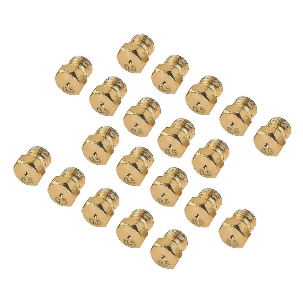 20Pcs Brass Jet Nozzle For Propane Lpg Natural Gas-M6 0.75Mm/0.5Mm-Diy Burner Parts,Lp Gas Conversion Kit 6935161583144