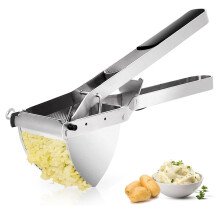 Heavy Duty Stainless Steel Potato Ricer with Silicone Comfort Grip, Large Capacity for Smooth Puree