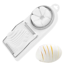 Egg Slicer Stainless Steel 2 in 1 Cutter for Hard Boiled Eggs Fruits Vegetables Dishwasher Safe
