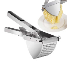 Potato Ricer Heavy Duty Stainless Steel Masher with Large Capacity and Ergonomic Silicone Grip