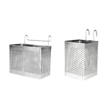 2pcs Stainless Steel Utensil Holder with Hooks, Dual Compartment Kitchen Cutlery Drying Rack