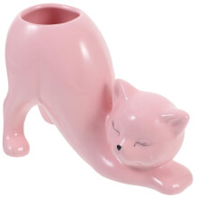Cat Flower Pot Ceramic Succulent Planter Cute Cartoon Cat Design for Indoor Outdoor Garden Decor