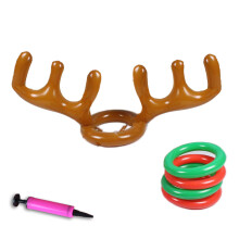 Wonderful Xmas Christams Gift, Ring Toss Game Set For Family With Easy Inflate Deflate Feature, 1 Set Of Inflatable Reindeer Antler Christmas Party