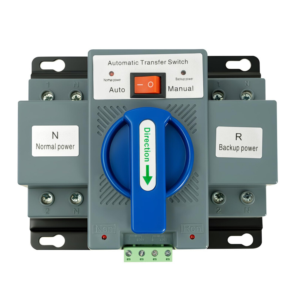 63A Automatic Transfer Switch 110V Dual Power Changeover With Manual Auto Modes For Home Office 9070919375132