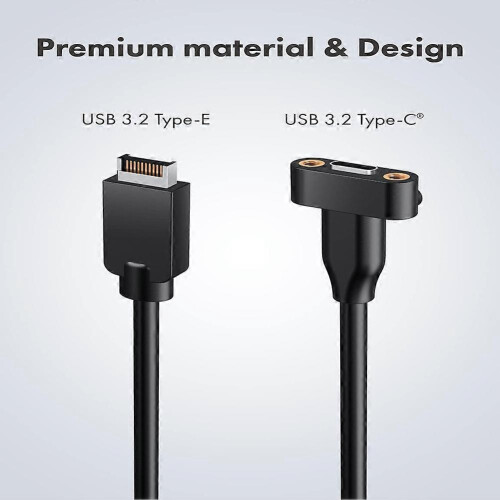 20Gbps USB 3.2 Gen 2x2 USB-C Frontpanel-Adapter mit Mainboard-Header-Verlängerungskabel, USB-C-Weibchen auf 20-Pin-USB 2