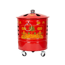 Outdoor Incinerator Burn Barrel with Lid and Wheels for Efficient Garden Waste Burning 12in