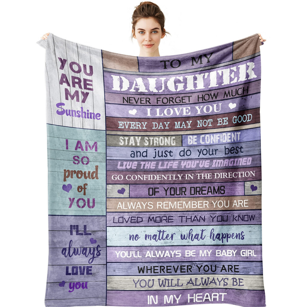 To My Daughter Fleece Blanket 80X60 Heartfelt Message Nonpilling Gift From Mom And Dad Purple