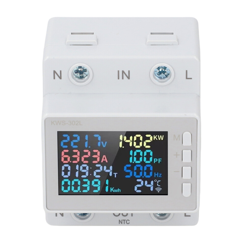 Single Phase Energy Meter 63A Lcd Am Voltage Current Wattmeter Safety 3391383169079