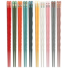 10 Pairs Reusable Chopsticks Set, 9.5Inch NonSlip HeatResistant Dishwasher Safe Colorful Chinese Style