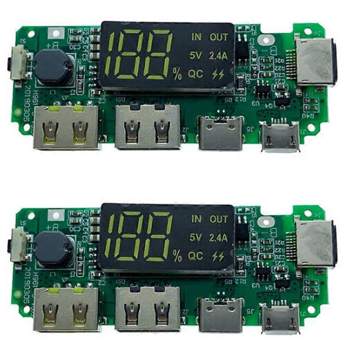LED Dual USB 5V 2.4A Micro/Type-C USB Mobile Power Bank 18650 Μονάδα φόρτισης Πλακέτα 1