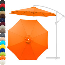 Patio Umbrella Replacement Canopy 8 Ribs UV Protection Waterproof Vented Polyester Cover Orange