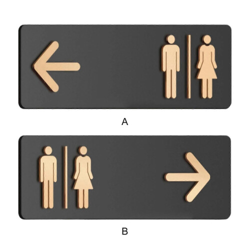 2026 Πινακίδα τουαλέτας Ακρυλικό Unisex μπάνιο με αυτόν τον τρόπο τουαλέτα με βέλος 9 x 3 2