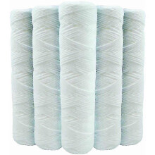Set aus 5 gewindeten Wasserfilterpatronen Antisediment 9 Zoll 3/4-20 Mikrometer, kompatibel mit 10-Zoll-Filtern aus Frankreich.