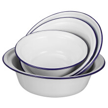 4 Pcs Enamel Mixing Bowls Set Durable Retro Nesting Kitchen Bowls for Rice Fruit Salad Serving
