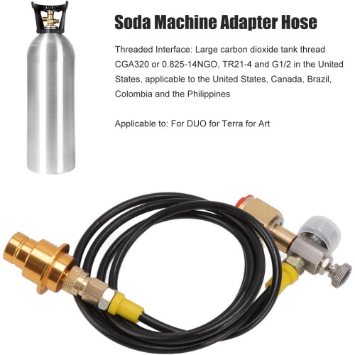 1.5m Pure Brass Soda Machine Adapter Hose, Quick Connect, Rust Resistant, Stable Pressure Flow 1