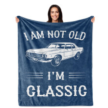 Funny Gift for Men Soft Flannel Grandpa Blanket 60x50, Fathers Day or Retirement Present for Dad