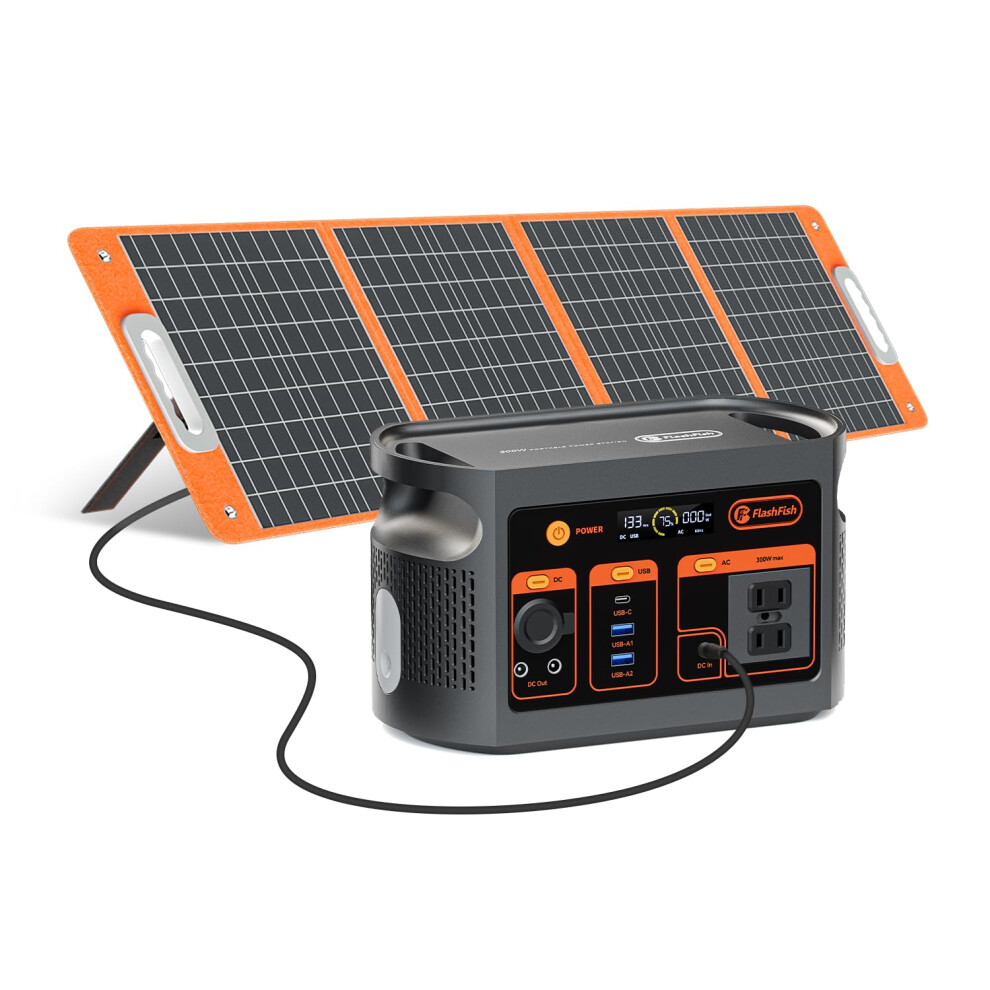 Portable Power Station 179Wh Lifepo4 With 100W Solar Panel Fast Charging For Camping Rv Backup 9113335298651