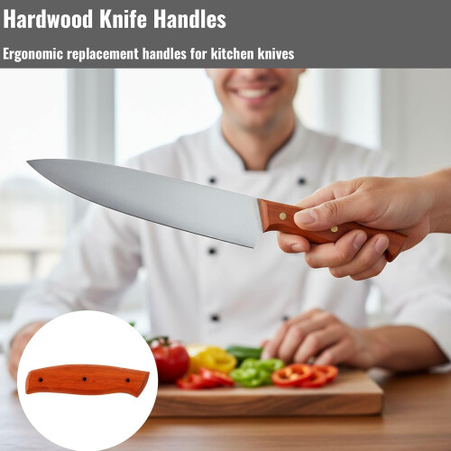 Knife Handle Replacement Solid Red Pear Wood Ergonomic Grip for Kitchen and Craft Knives 13x2.9x1 cm 1