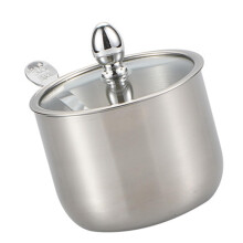 Stainless Steel Sugar Bowl with MoistureProof Lid and Clear Window, Modern Silver 304 Kitchen Container
